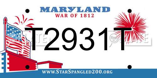 T2931T Maryland License Plate