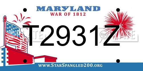 T2931Z Maryland License Plate
