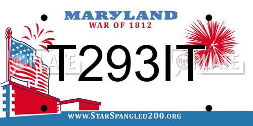 T293IT Maryland License Plate
