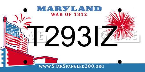 T293IZ Maryland License Plate