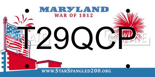 T29QCP Maryland License Plate
