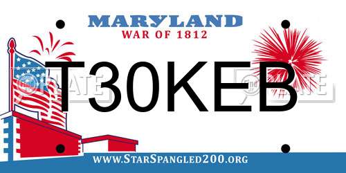 T30KEB Maryland License Plate
