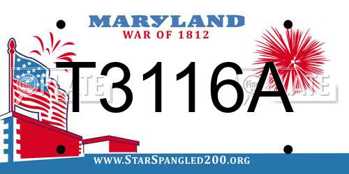 T3116A Maryland License Plate