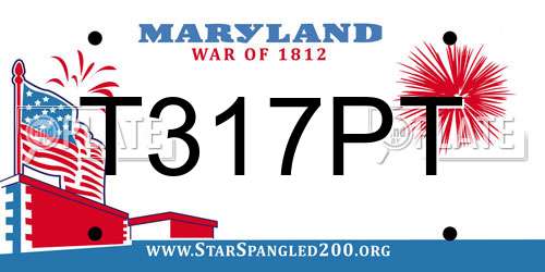 T317PT Maryland License Plate