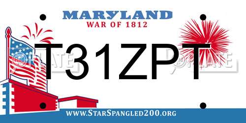 T31ZPT Maryland License Plate