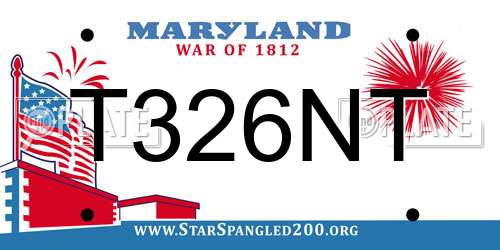 T326NT Maryland License Plate