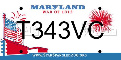 T343VC Maryland License Plate