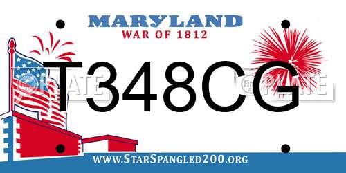T348CG Maryland License Plate
