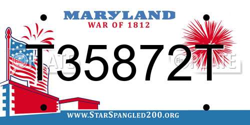 T35872T Maryland License Plate