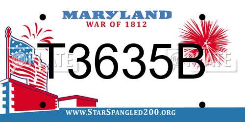 T3635B Maryland License Plate