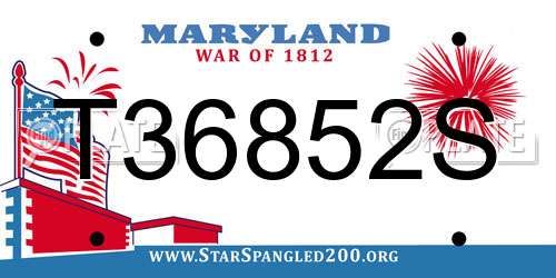 T36852S Maryland License Plate