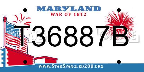 T36887B Maryland License Plate