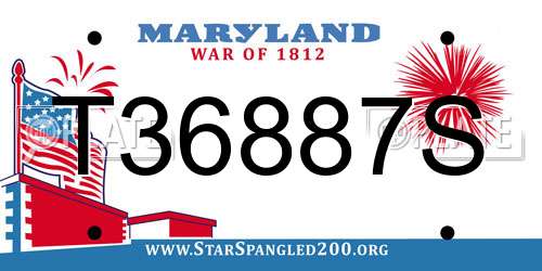 T36887S Maryland License Plate