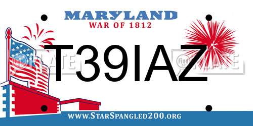 T39IAZ Maryland License Plate