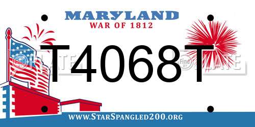 T4068T Maryland License Plate