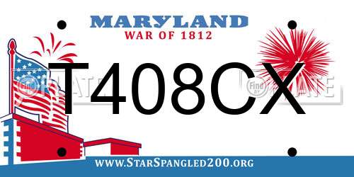 T408CX Maryland License Plate