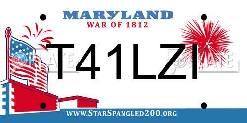 T41LZI Maryland License Plate