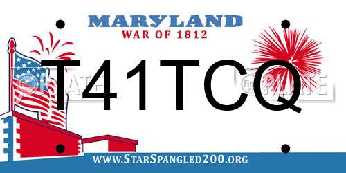 T41TCQ Maryland License Plate