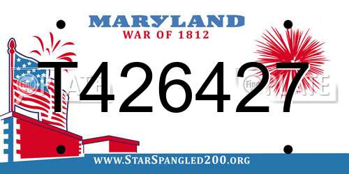 T426427 Maryland License Plate