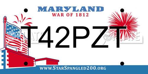 T42PZT Maryland License Plate