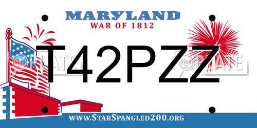 T42PZZ Maryland License Plate