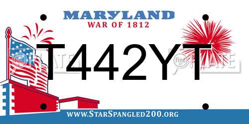 T442YT Maryland License Plate