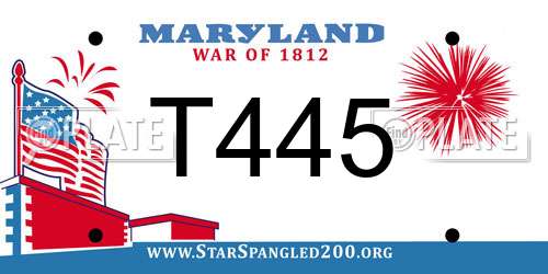 T445 Maryland License Plate