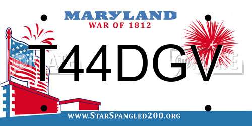 T44DGV Maryland License Plate