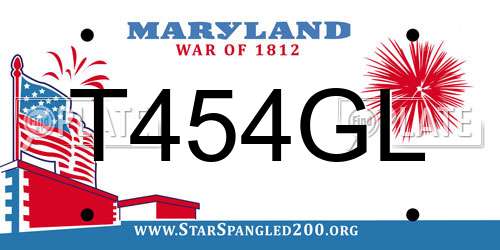 T454GL Maryland License Plate