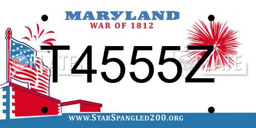T4555Z Maryland License Plate