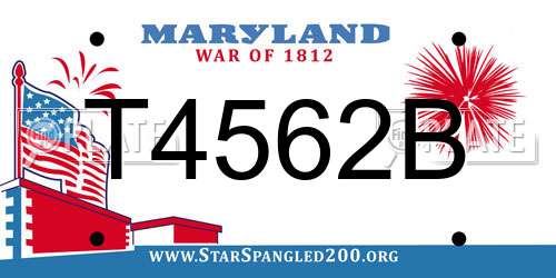 T4562B Maryland License Plate
