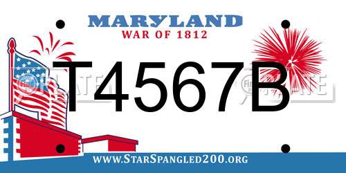 T4567B Maryland License Plate