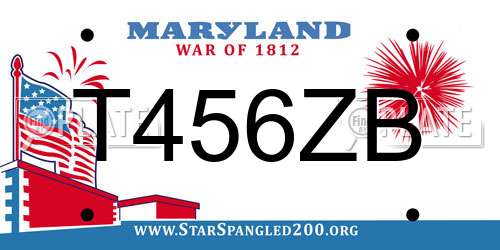 T456ZB Maryland License Plate