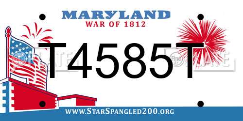 T4585T Maryland License Plate