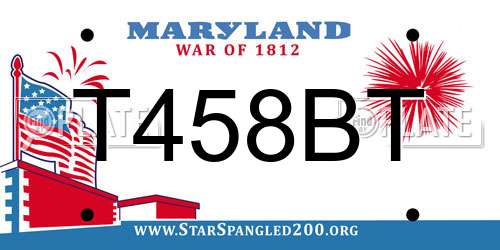 T458BT Maryland License Plate
