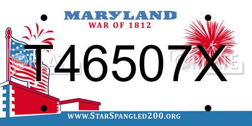 T46507X Maryland License Plate