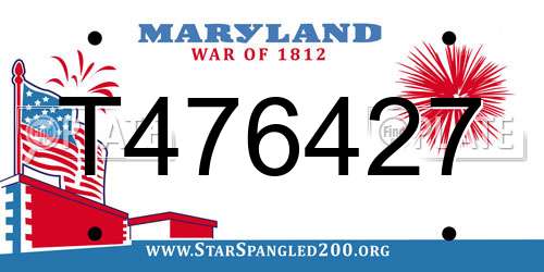 T476427 Maryland License Plate