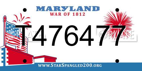 T476477 Maryland License Plate