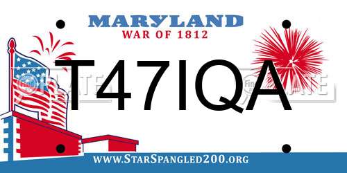 T47IQA Maryland License Plate