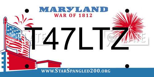 T47LTZ Maryland License Plate