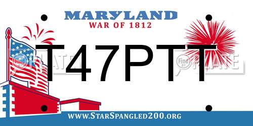 T47PTT Maryland License Plate