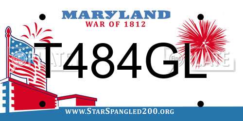 T484GL Maryland License Plate