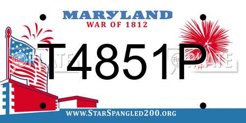 T4851P Maryland License Plate