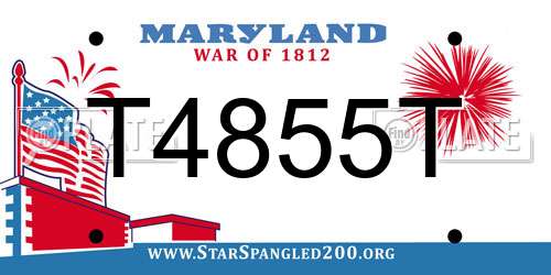 T4855T Maryland License Plate