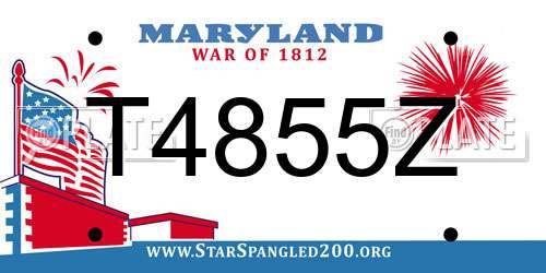 T4855Z Maryland License Plate