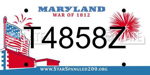 T4858Z Maryland License Plate