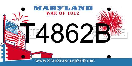 T4862B Maryland License Plate