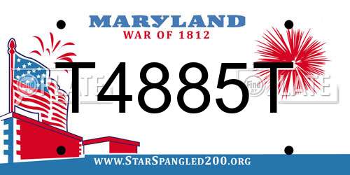 T4885T Maryland License Plate