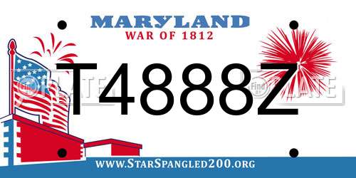T4888Z Maryland License Plate