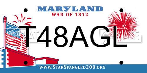 T48AGL Maryland License Plate